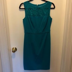 Teal Calvin Klein dress with lace Sz 4